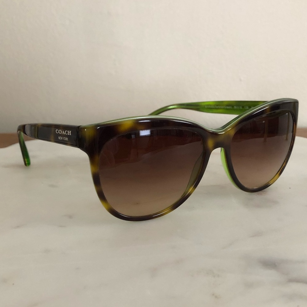 Coach green and tortoise sunglasses